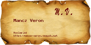Mancz Veron névjegykártya
